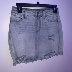 Ripped Jean Skirt
